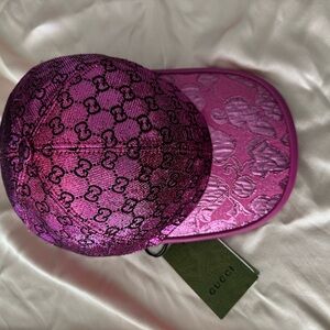 Gucci Metallic Fuchsia GG Jacquard Baseball Cap